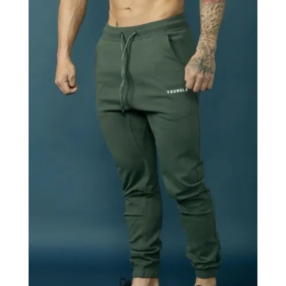 Young LA #210 Kick Back Joggers Olive Green Lounge Gym Travel Casual Mens XL